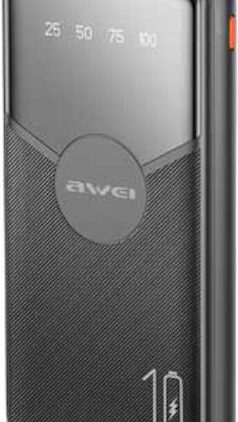 Awei P32K Power Bank 10000mAh με 2 Θύρες USB-A και Θύρα USB-C Μαύρο