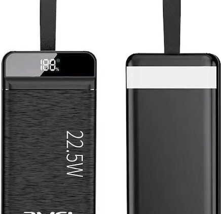 Awei P140K Power Bank 30000mAh 22.5W με 3 Θύρες USB-A Power Delivery Μαύρο