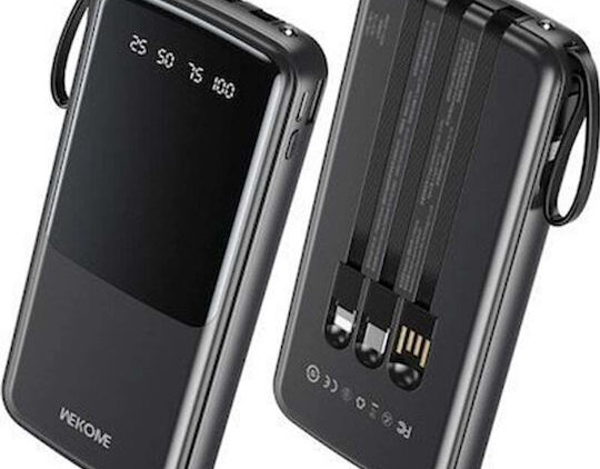 WK WP-09 Power Bank 10000mAh 12W Μαύρο