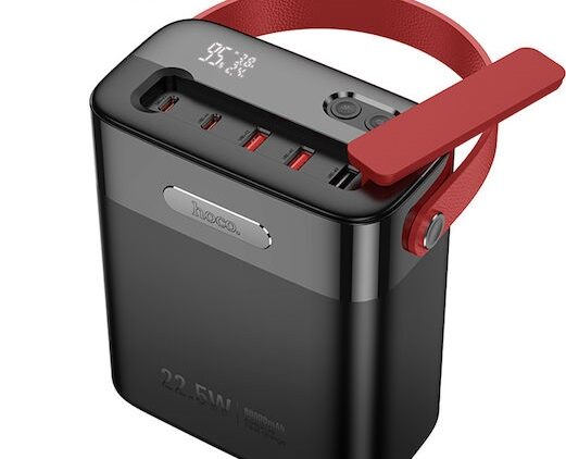 Hoco J143 Power Bank 80000mAh 22.5W με 2 Θύρες USB-A και 3 Θύρες USB-C Μαύρο