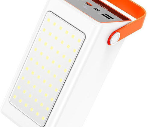 Hoco J107 Power Bank 90000mAh 22.5W με 4 Θύρες USB-A και 2 Θύρες USB-C Λευκό