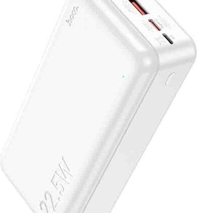 Hoco J101B Astute Power Bank 30000mAh 20W με 2 Θύρες USB-A και Θύρα USB-C Power Delivery Λευκό