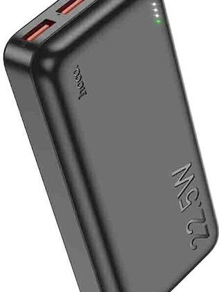 Hoco J101A Astute Power Bank 20000mAh 20W με 2 Θύρες USB-A και Θύρα USB-C Power Delivery Μαύρο
