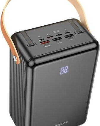 Borofone BJ32 Power Bank 80000mAh με 3 Θύρες USB-A Quick Charge 3.0 Μαύρο