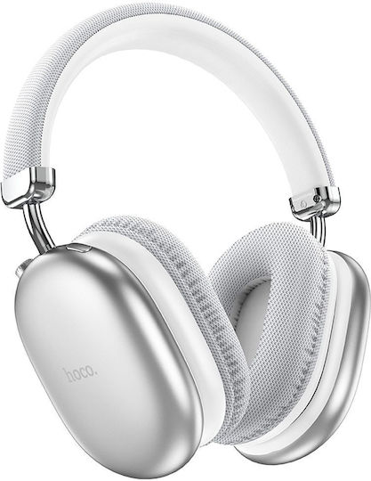 Hoco W35 MAX Ασύρματα / Ενσύρματα Over Ear Ακουστικά με 40 ώρες Λειτουργίας Ασημί