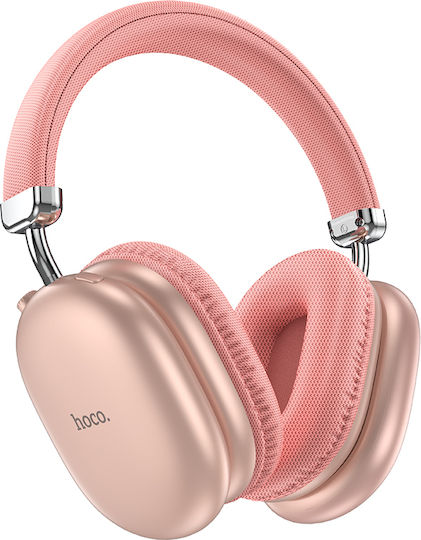 Hoco W35 MAX Ασύρματα/Ενσύρματα Over Ear Ακουστικά με 40 ώρες Λειτουργίας Ροζ