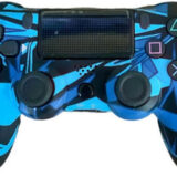 Doubleshock Ασύρματο Gamepad για PS4 Blue Geometric