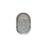 Technovo Αυτοκόλλητο Μαγνητικό Οβάλ Ring Holder Κινητού Glitter Silver