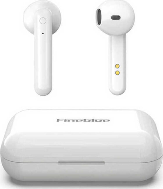Fineblue Flypods J10 Earbud Bluetooth Handsfree Ακουστικά με Θήκη Φόρτισης Λευκά
