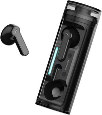 Awei T77 Earbud Bluetooth Handsfree Ακουστικά με Θήκη Φόρτισης Μαύρα