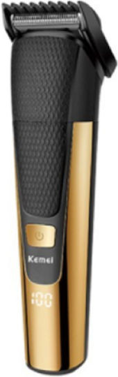 Kemei Επαναφορτιζόμενη Κουρευτική Μηχανή Gold/Black KM-6552