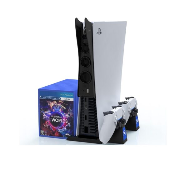 iPega PG-P5037 6 in 1 Multifunctional Βάση Φόρτισης για 2 χειριστήρια PS5 Μαύρη