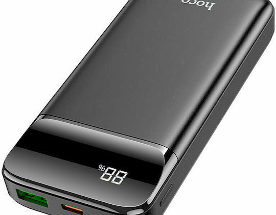 Hoco J89 Power Bank 10000mAh με Θύρα USB-A και Θύρα USB-C Power Delivery / Quick Charge 3.0 Μαύρο