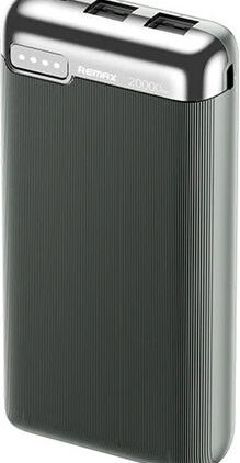 Remax RPP-625 Power Bank 10000mAh 15W με 2 Θύρες USB-A και Θύρα USB-C Power Delivery Γκρι