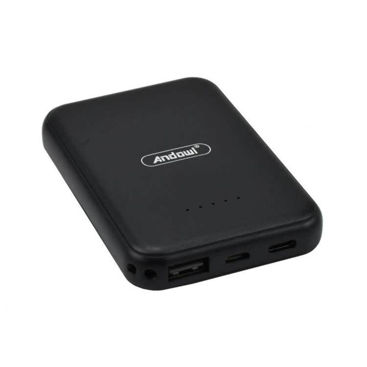 Andowl Q-MG6000 MagSafe Power Bank 6000mAh με Θύρα USB-A και Θύρα USB-C Μαύρο