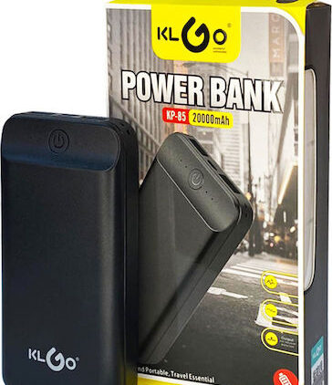 KLGO KP-85 Power Bank 20000mAh με 2 Θύρες USB-A Μαύρο