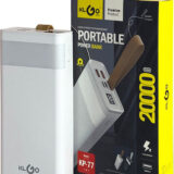 KLGO KP-77 Power Bank 20000mAh με 2 Θύρες USB-A Λευκό
