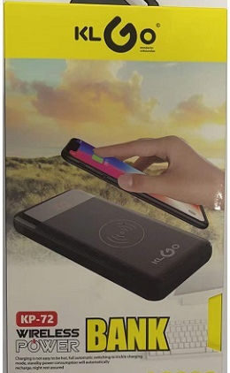 KLGO KP-72 Power Bank 10000mAh με 2 Θύρες USB-A Μαύρο