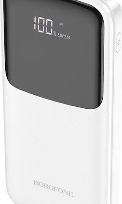 Borofone BJ17 Power Bank 10000mAh με 2 Θύρες USB-A Λευκό