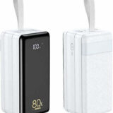 Remax RPP-291 Power Bank 80000mAh 22.5W με 2 Θύρες USB-A και Θύρα USB-C Power Delivery Λευκό