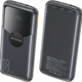 Awei P63K Power Bank 10000mAh 22.5W με 2 Θύρες USB-A και Θύρα USB-C Μαύρο