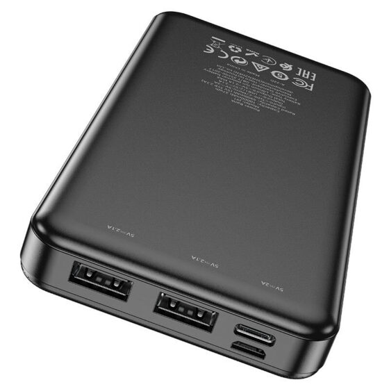 Hoco J91 Power Bank 10000mAh με 2 Θύρες USB-A και Θύρα USB-C Μαύρο - Image 2