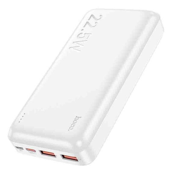 Hoco J101A Astute Power Bank 20000mAh 20W με 2 Θύρες USB-A και Θύρα USB-C Power Delivery Λευκό - Image 2