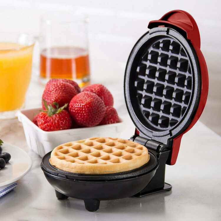 Mini Waffle Maker Βαφλιέρα σε Στρογγυλό Σχήμα 350W