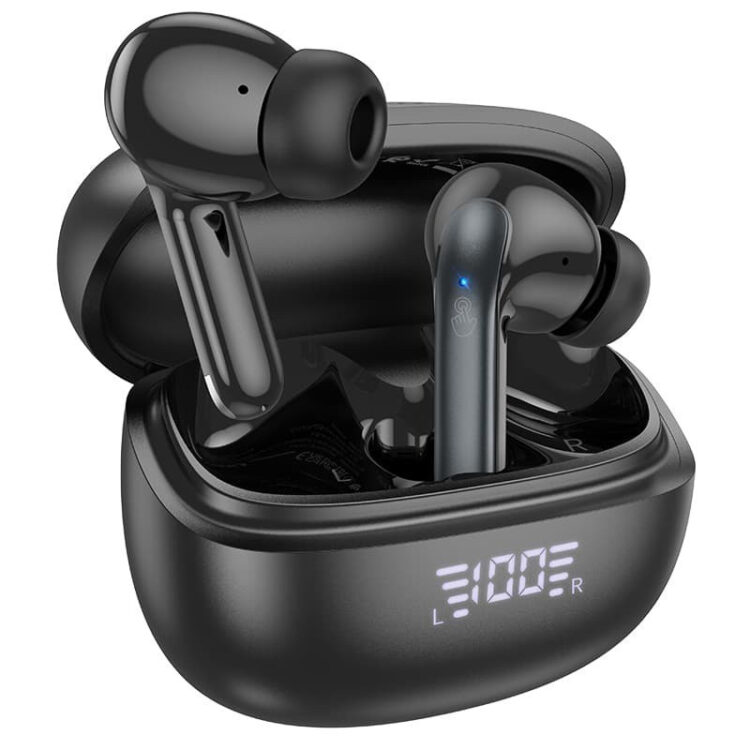 Hoco EQ5 Energy Earbud Bluetooth Handsfree Ακουστικά με Θήκη Φόρτισης Μαύρα