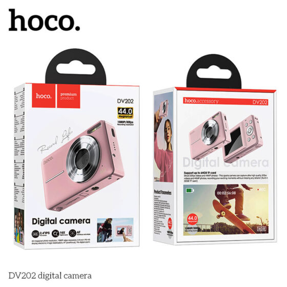 Hoco DV202 Compact Φωτογραφική Μηχανή 44MP Ροζ - Image 2