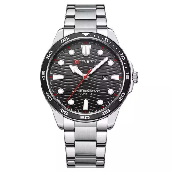 Curren Ρολόι Μπαταρίας με Μεταλλικό Μπρασελέ Silver Black 8426