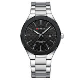 Curren Ανδρικό Ρολόι 42mm Μπαταρίας με Ασημί Μεταλλικό Μπρασελέ 8477