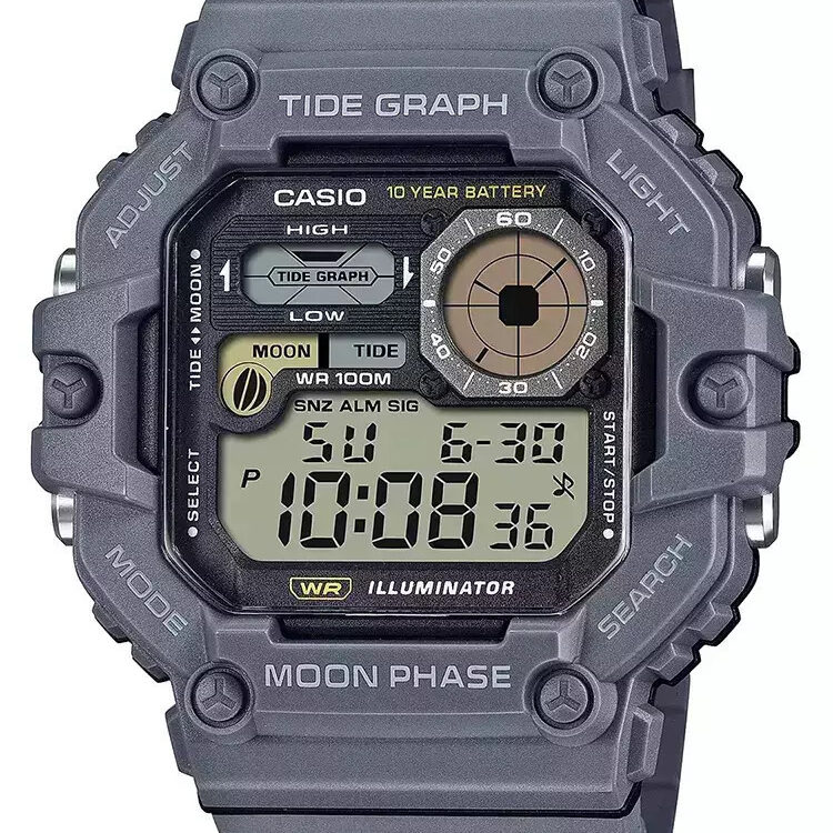 Casio Ψηφιακό Ρολόι Μπαταρίας με Γκρι Καουτσούκ Λουράκι WS-1700H-8AV