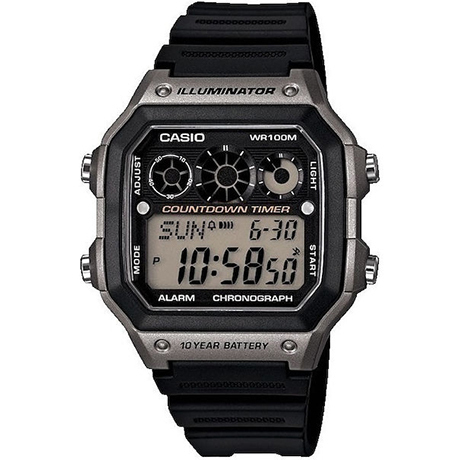 Casio Collection Ρολόι Μπαταρίας με Μαύρο Καουτσούκ Λουράκι AE-1300WH-8A