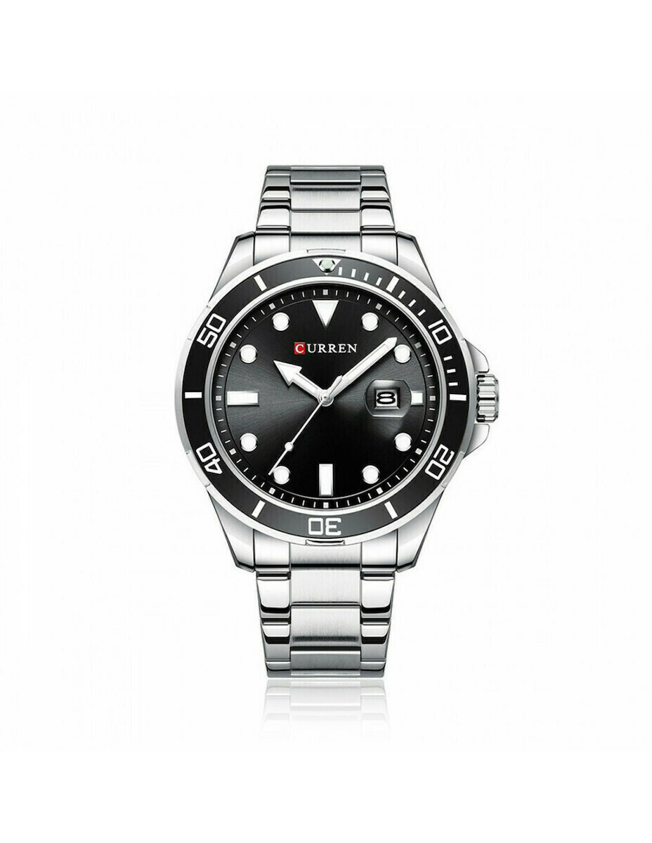 Curren 8388 Ρολόι Μπαταρίας με Μεταλλικό Μπρασελέ σε Ασημί χρώμα