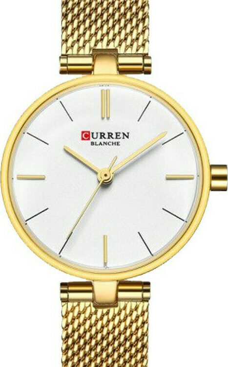 Curren C9038L Ρολόι με Μεταλλικό Μπρασελέ σε Χρυσό χρώμα