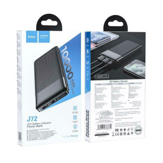 Hoco J72 Power Bank 10000mAh 10W με 2 Θύρες USB-A Μαύρο - Image 3