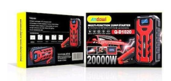 Andowl Q-D1020 Φορητός Εκκινητής Μπαταρίας Αυτοκινήτου 20000mAh με Φακό / Power Bank / USB 12V Q-D1020 - Image 2