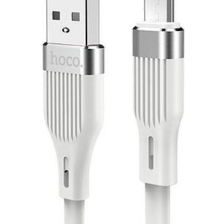 Hoco Regular USB 2.0 to micro USB Cable Λευκό 1.2m (U72)
