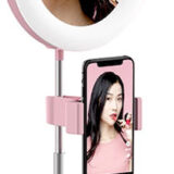 Ring Light Mini G3 16cm 3500-6000K με Επιτραπέζια Βάση Στήριξης και Βάση για Κινητό Ροζ