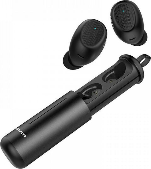 Awei T55 In-ear Bluetooth Handsfree Ακουστικά με Θήκη Φόρτισης Μαύρα