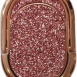 Technovo Αυτοκόλλητο Μαγνητικό Οβάλ Ring Holder Κινητού Glitter Rose Gold