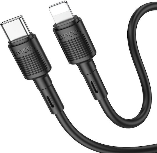 Hoco Χ83 USB 2.0 Cable USB-C male - Lightning Μαύρο 1m