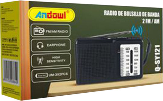 Andowl Q-SY121 Φορητό Ραδιόφωνο Μπαταρίας Μαύρο