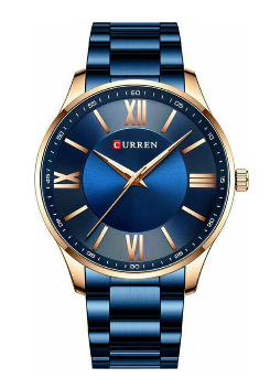 Curren 8383 Ρολόι Μπαταρίας με Μεταλλικό Μπρασελέ σε Μπλε χρώμα