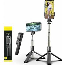 L03 Selfie Stick με Bluetooth Μαύρο