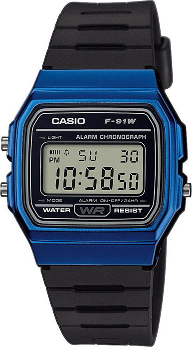 Casio Collection Ψηφιακό Ανδρικό Ρολόι με Μαύρο Καουτσούκ Λουράκι F-91WM-2AEF