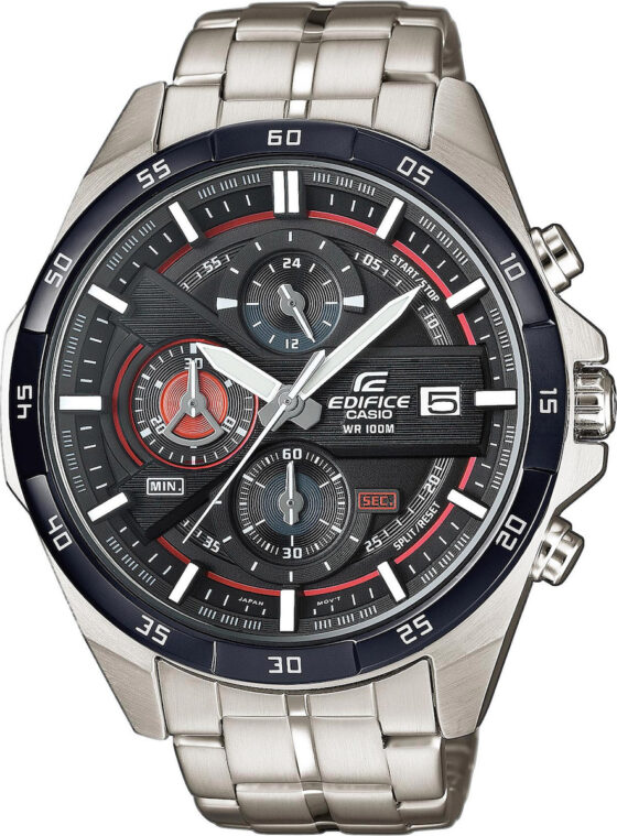 Casio Edifice  Χρονογράφος Μπαταρίας με Ασημί Μεταλλικό Μπρασελέ EFR-556DB-1AVUEF