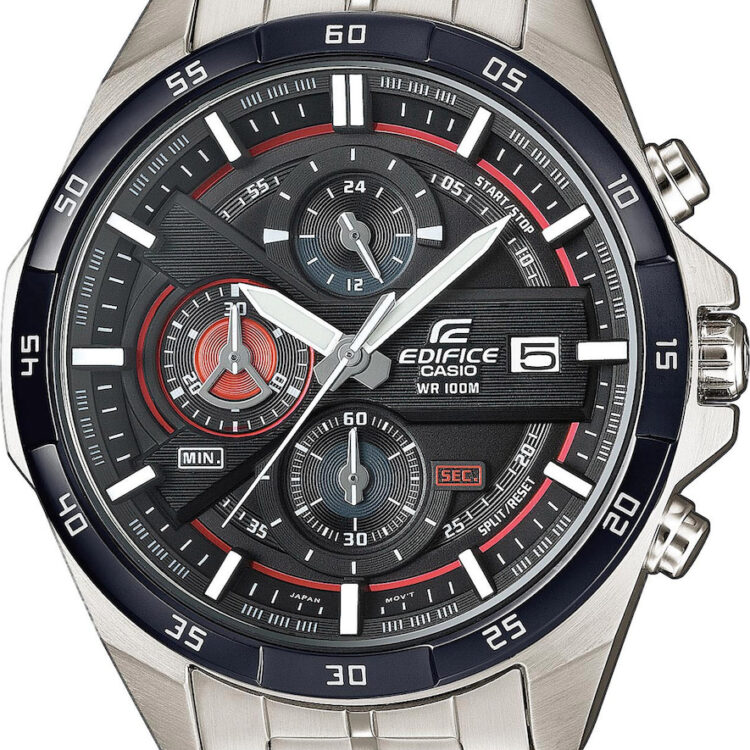 Casio Edifice  Χρονογράφος Μπαταρίας με Ασημί Μεταλλικό Μπρασελέ EFR-556DB-1AVUEF
