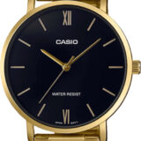 Casio Ανδρικό Ρολόι Μπαταρίας με Χρυσό Μεταλλικό Μπρασελέ MTP-VT01G-1BUDF